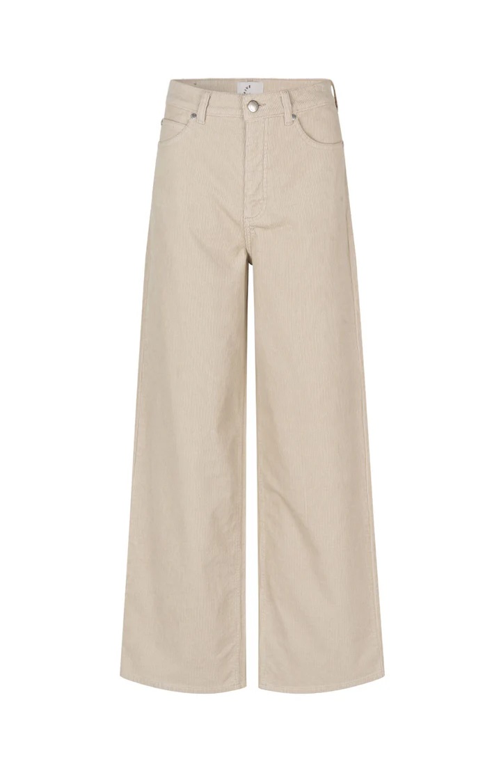 Five units - AbbyFV Cord Bukse - Winter White