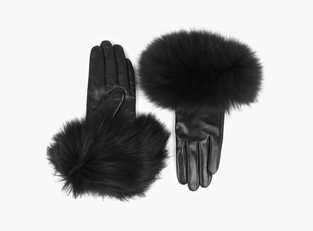 Nohr Studio - Alexandra Skinnhanske m/Pels - Sort
