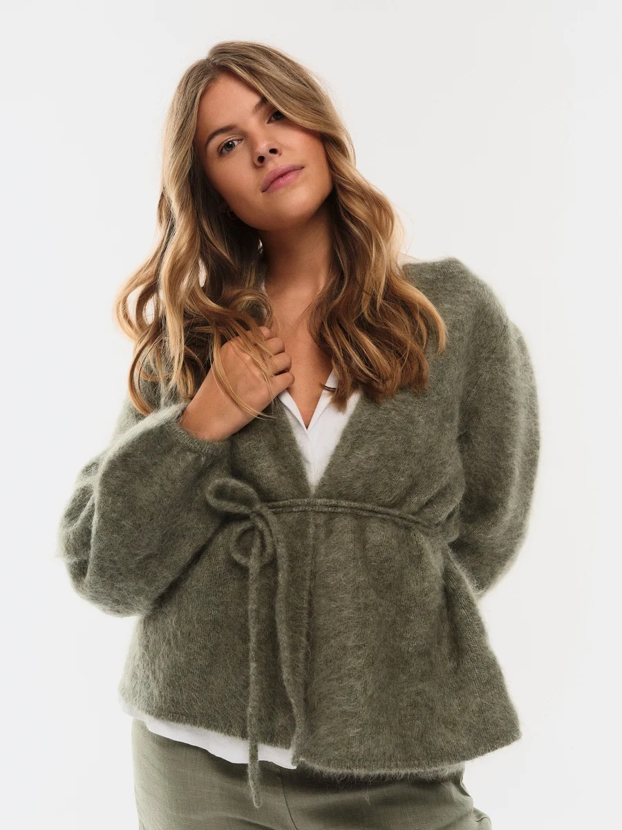 Ella & il - Fredrikke Chunky Cardigan - Sage Green - Bilde 3