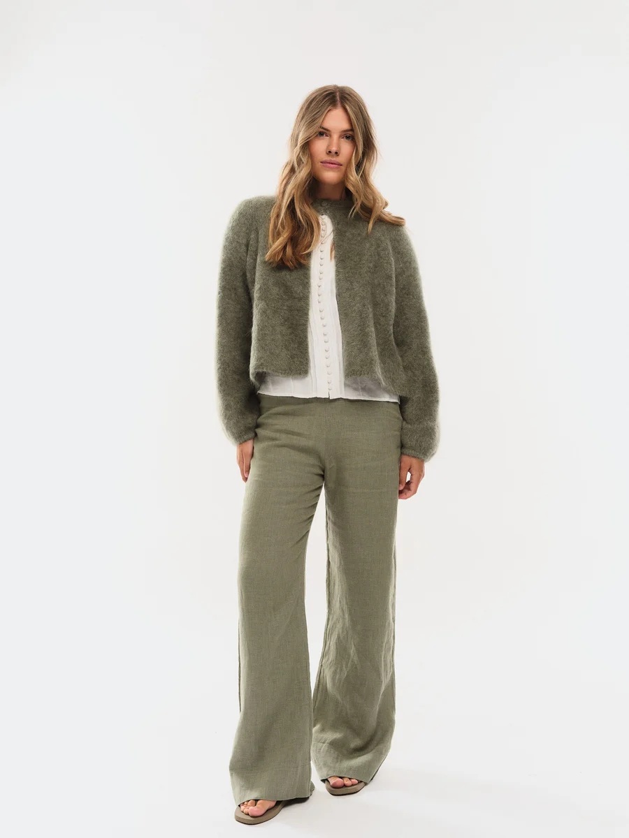 Ella & il - Amelia Chunky Cardigan - Sage Green