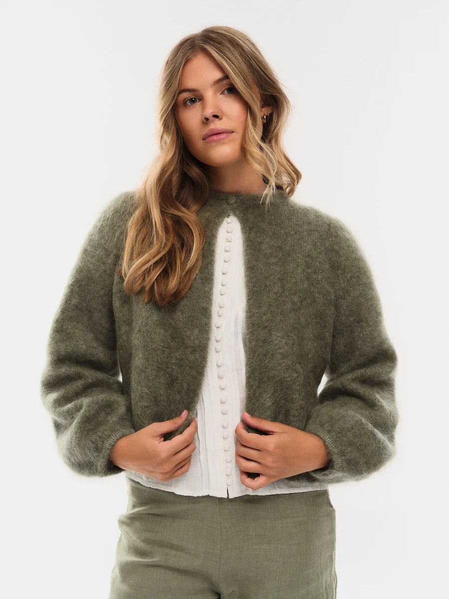 Ella & il - Amelia Chunky Cardigan - Sage Green - Bilde 4