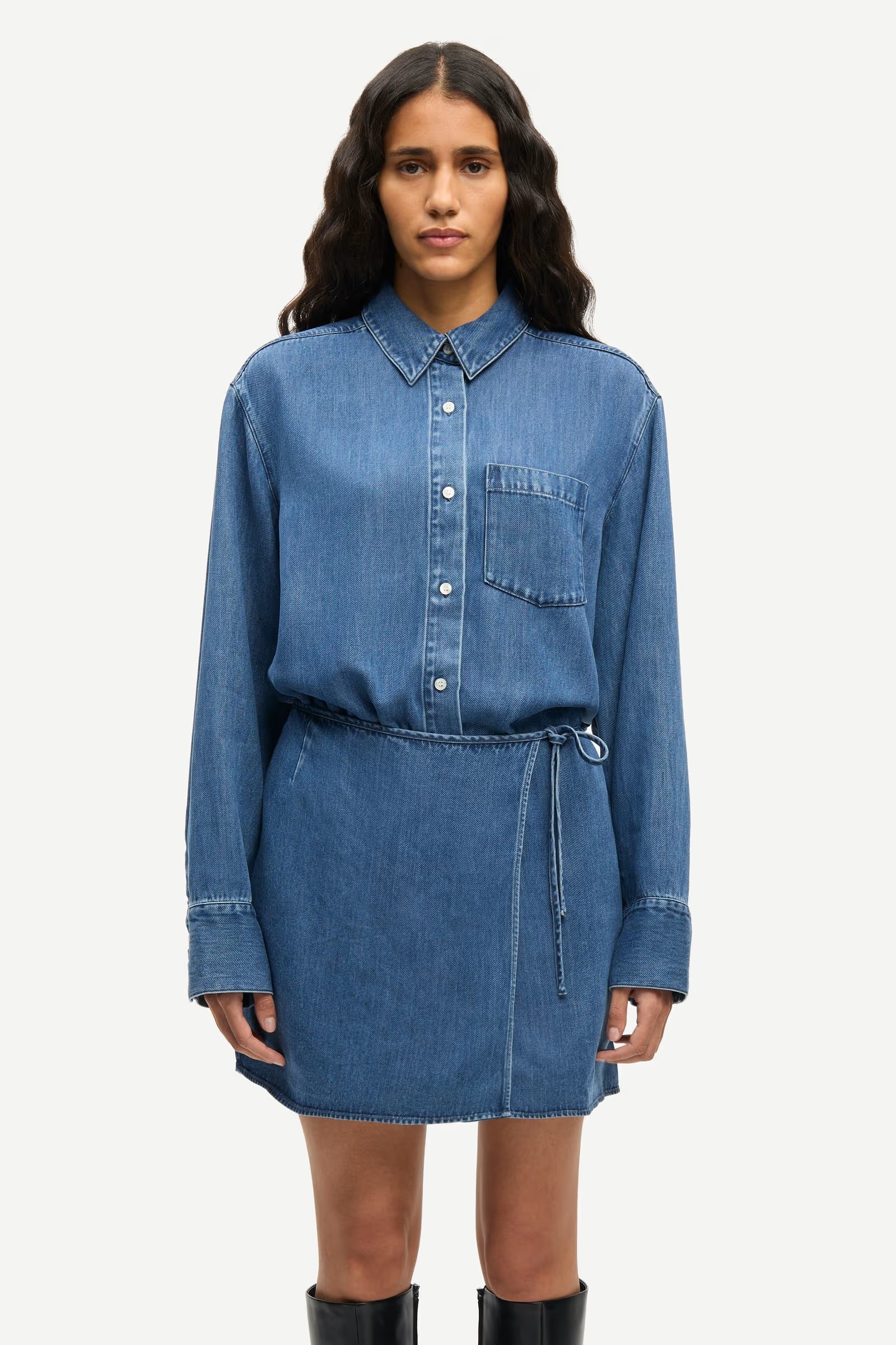 Samsøe - Sasky Kjole - Medium Denim Blue