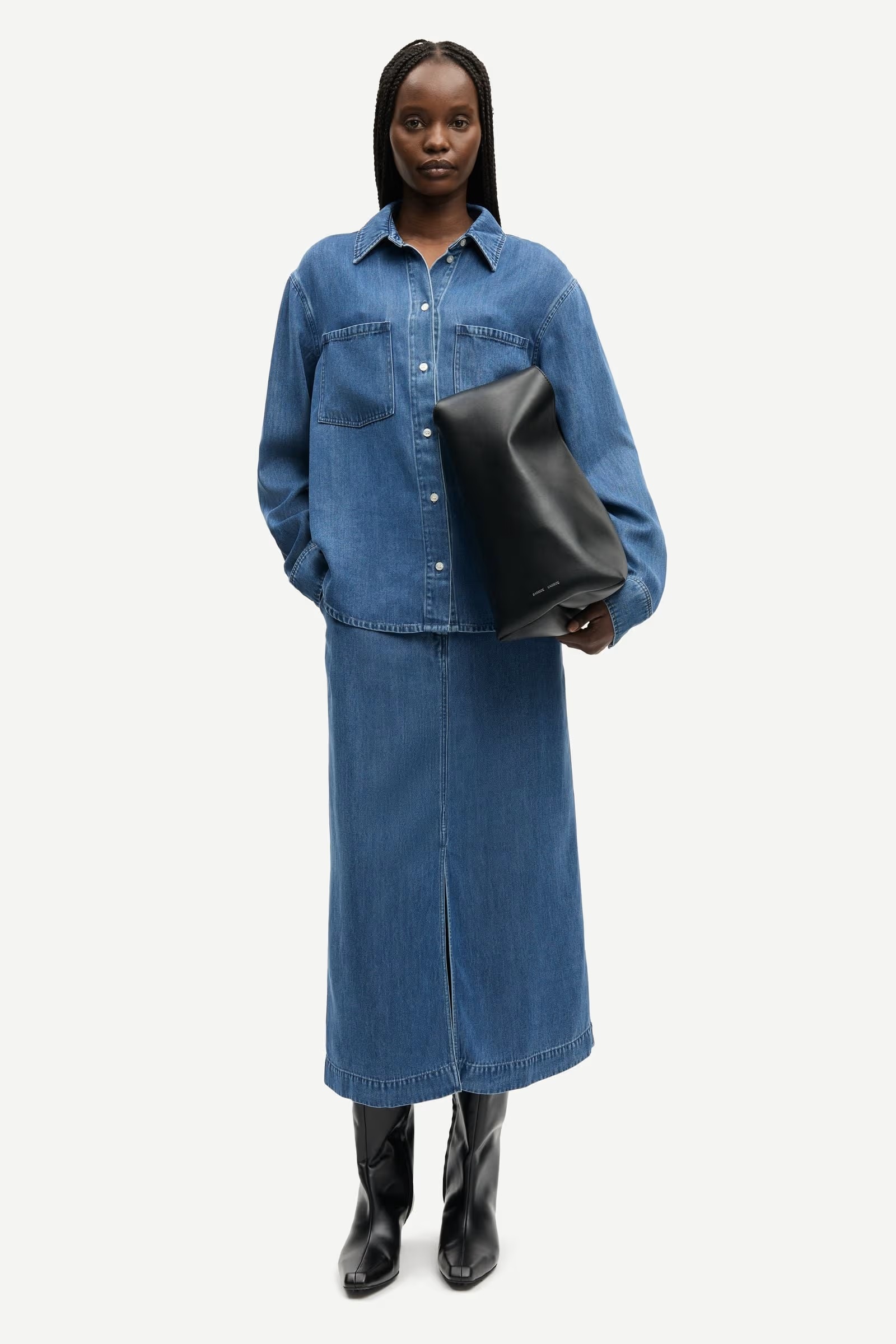 Samsøe - Satoves Skjørt - Medium Denim Blue