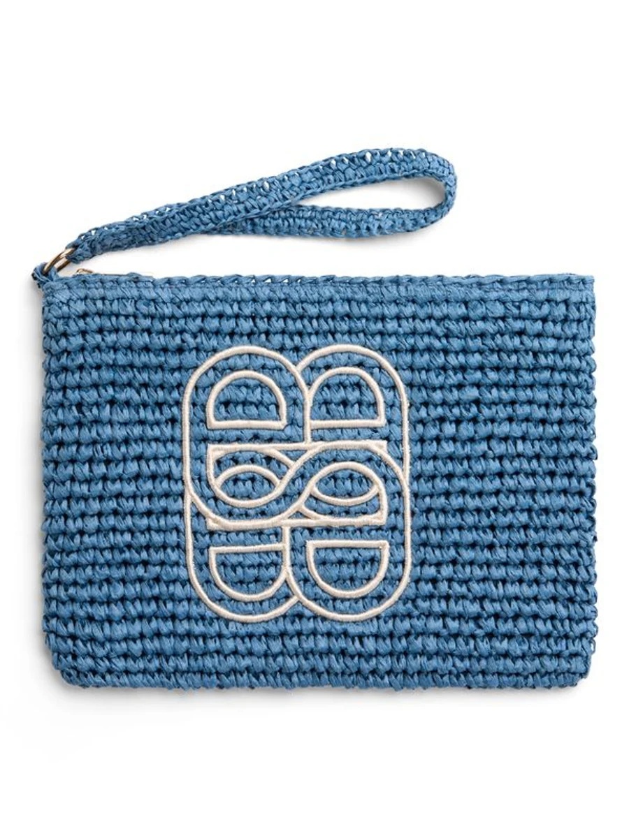 Ella & il - Mim Straw Clutch - Blue