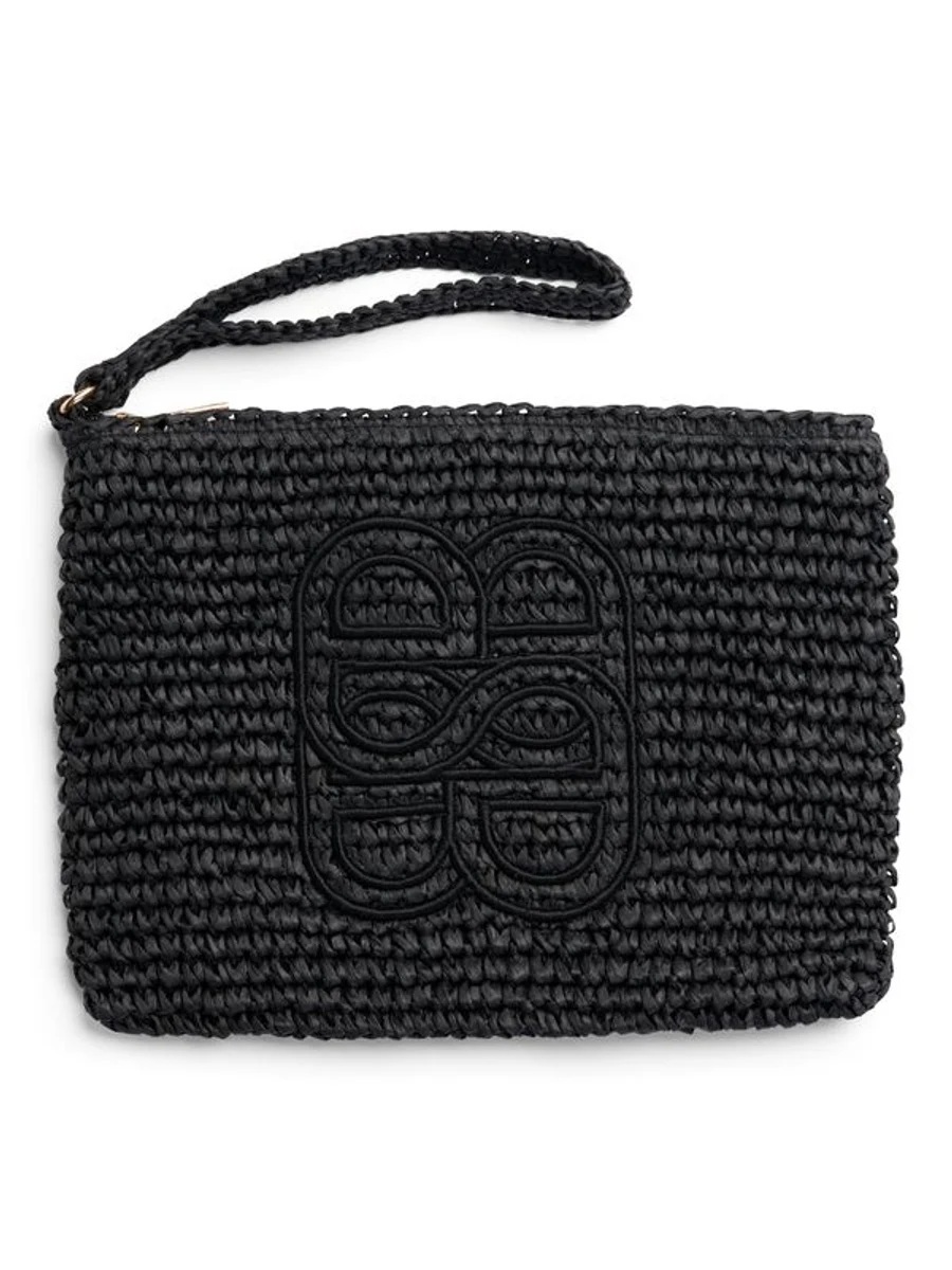 Ella & il - Mim Straw Clutch - Black