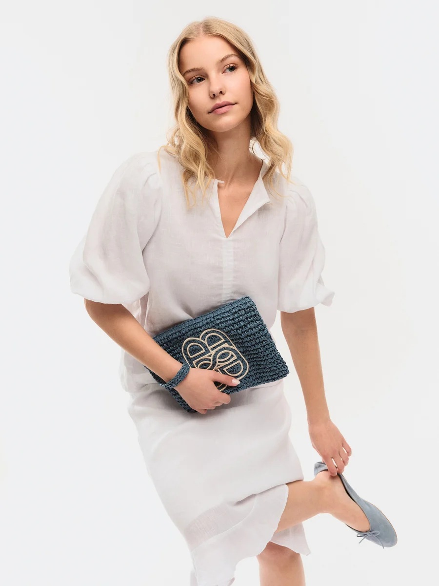 Ella & il - Mim Straw Clutch - Blue - Bilde 2