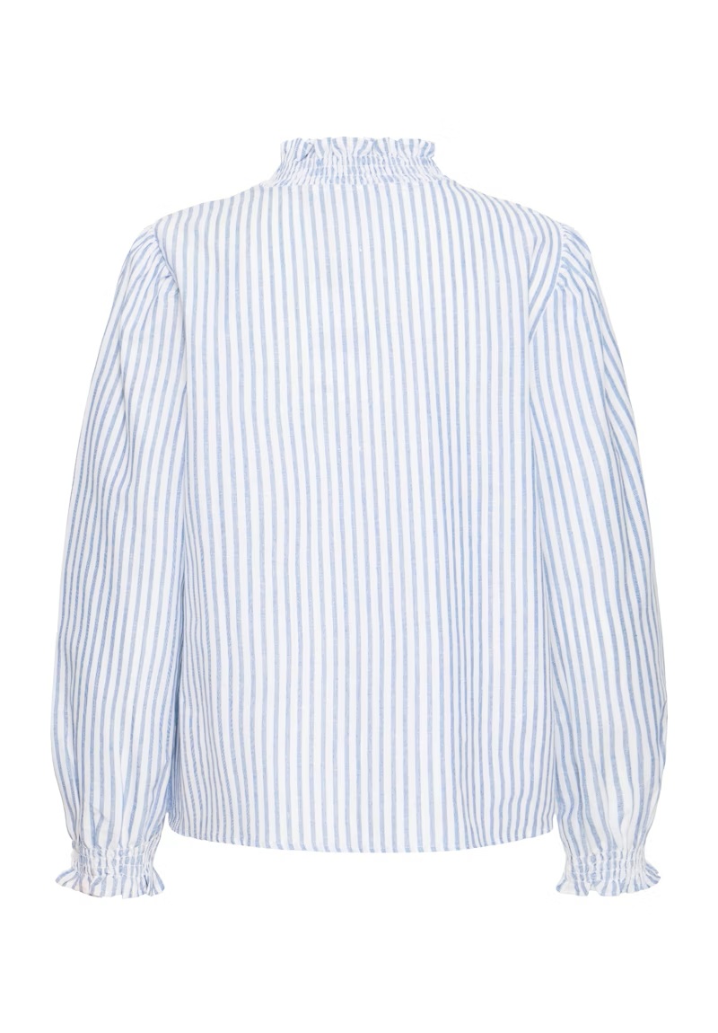 Pulz - PZAudrey Bluse - Blue Stripe - Bilde 10