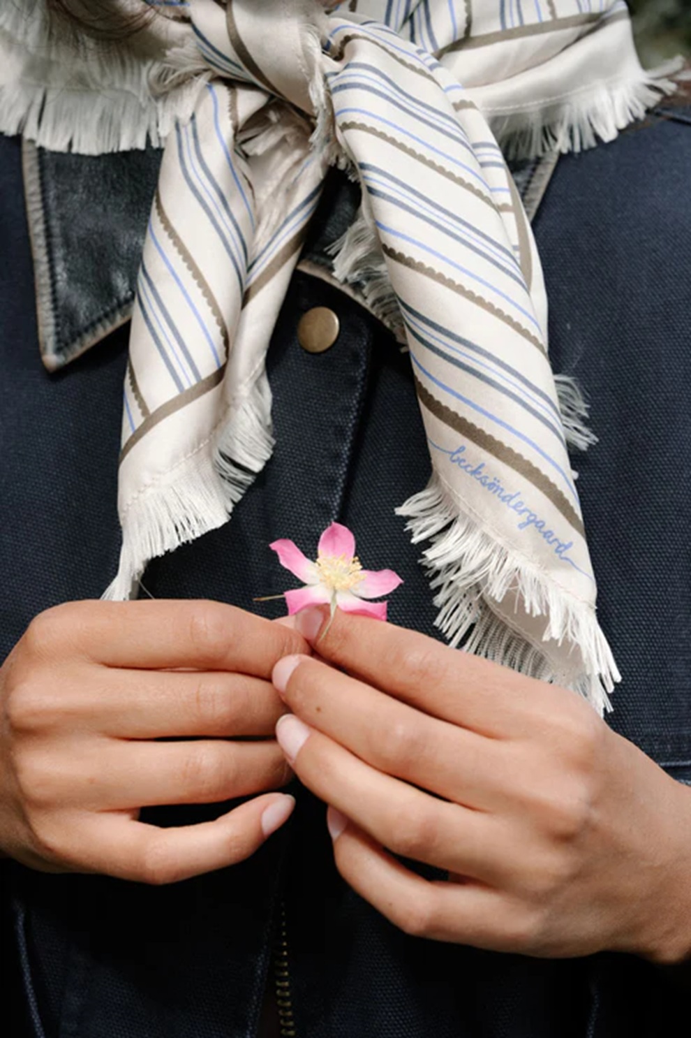 Becksøndergaard - Scallopia Striped Sia Skjerf - White - Bilde 4