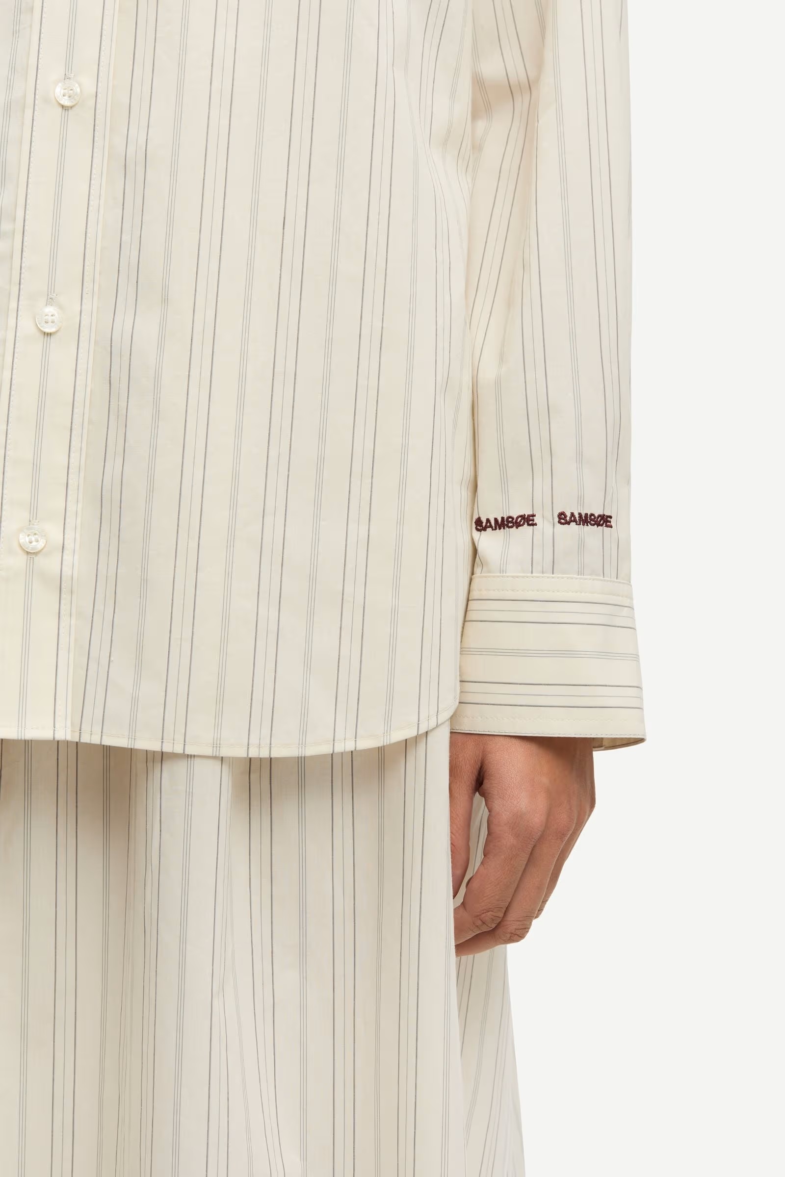 Samsøe - Salova Skjorte - Bone Stripe - Bilde 4