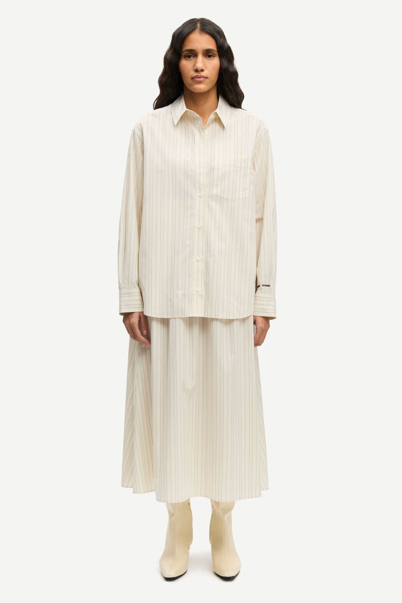 Samsøe - Salova Skjorte - Bone Stripe - Bilde 7