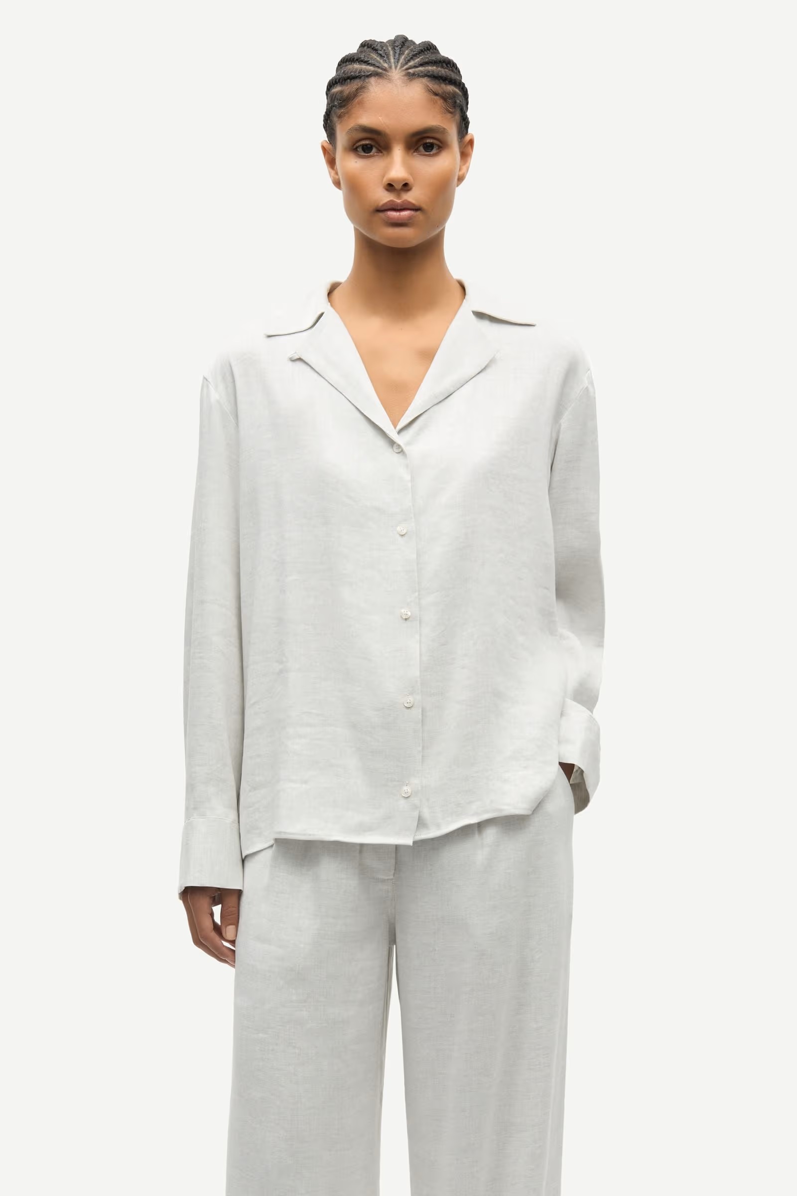 Samsøe - Saiben Skjorte - Light Grey Mel