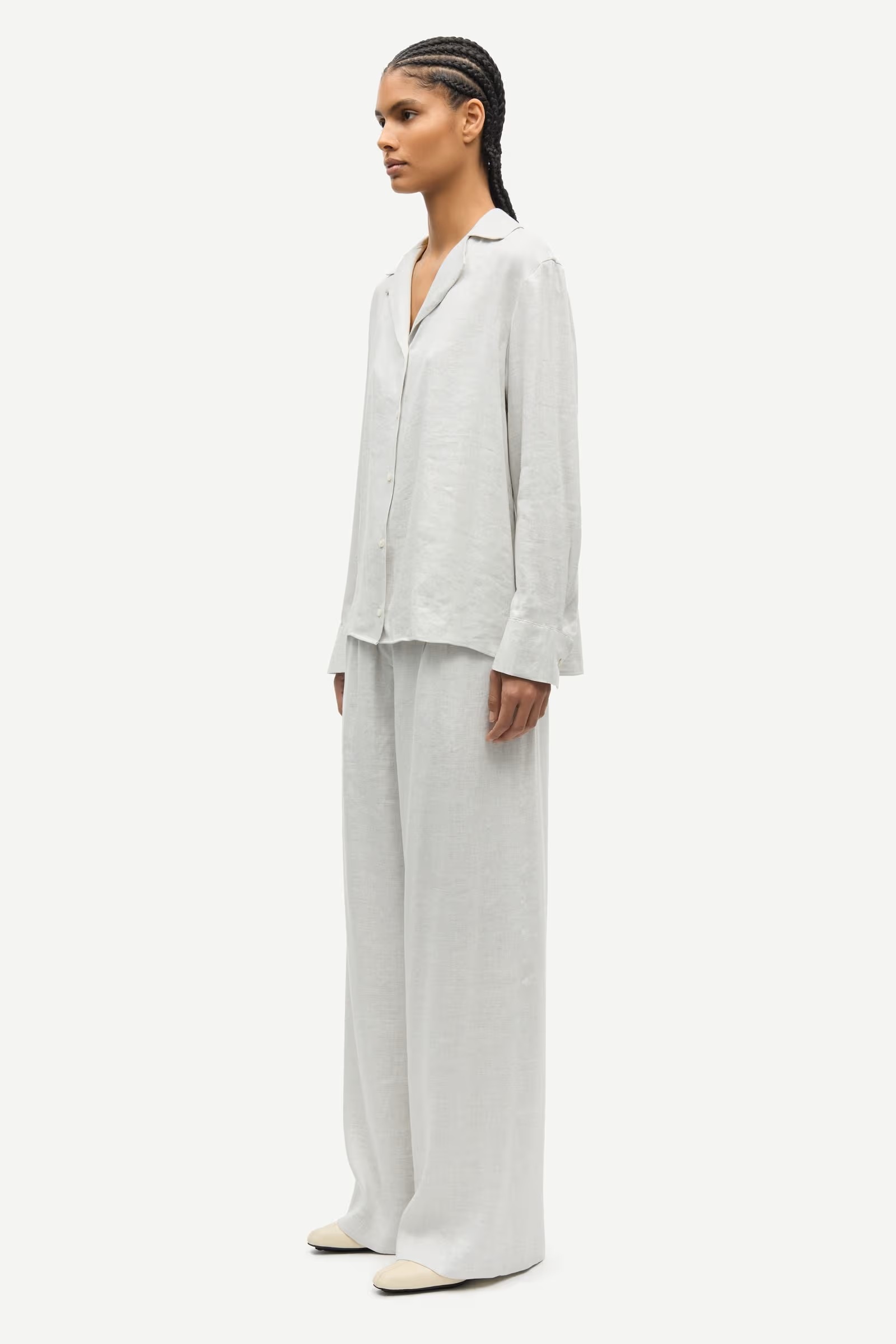 Samsøe - Saiben Skjorte - Light Grey Mel - Bilde 6