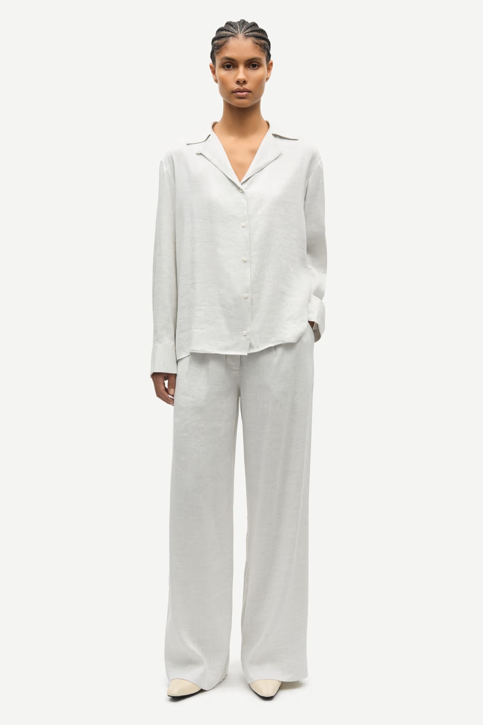 Samsøe - Saiben Skjorte - Light Grey Mel - Bilde 7