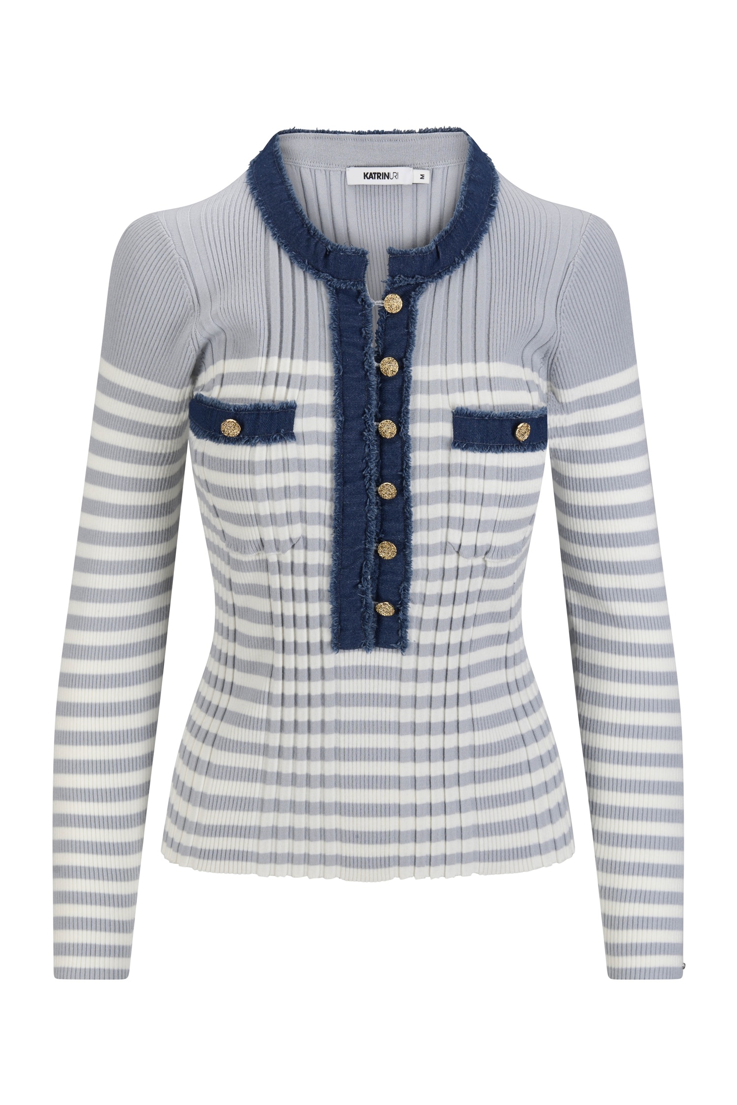 Katrin Uri - LA Stripe Genser - Lt Blue Stripe - Bilde 2