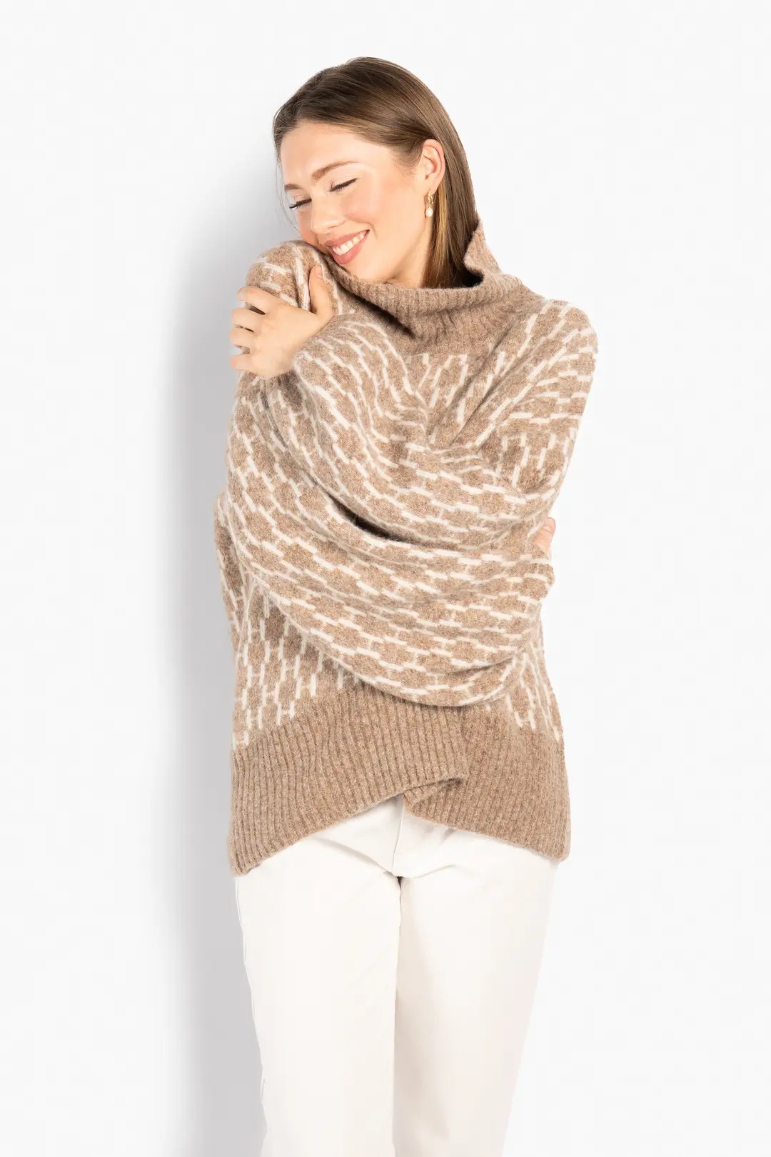 HÉST - Fam New Pattern Genser - Light Brown Mel - Bilde 4