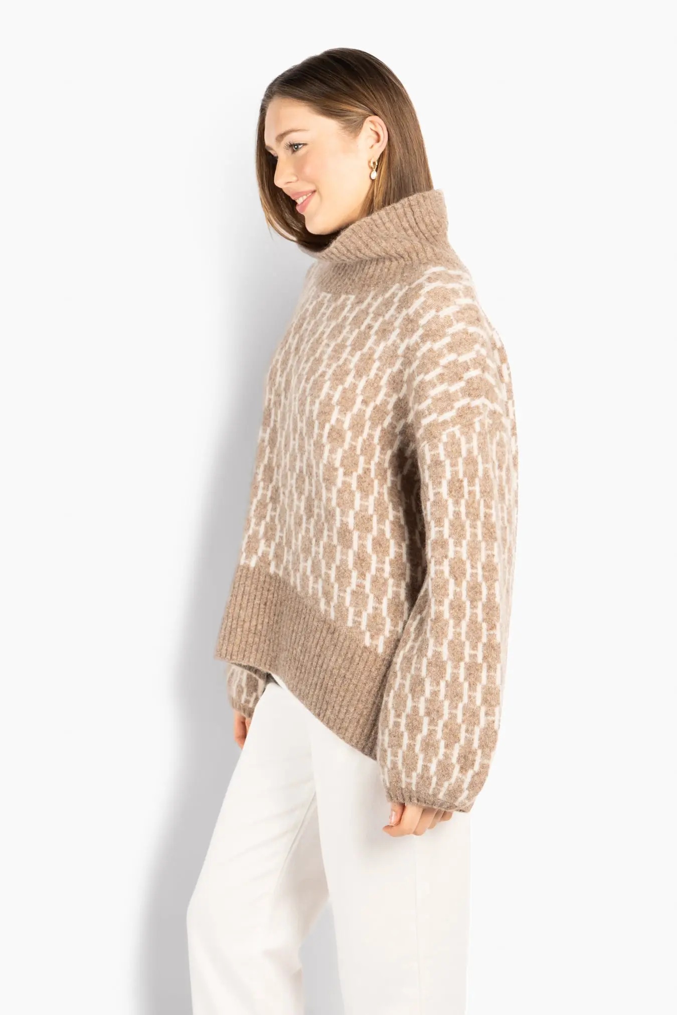 HÉST - Fam New Pattern Genser - Light Brown Mel - Bilde 6