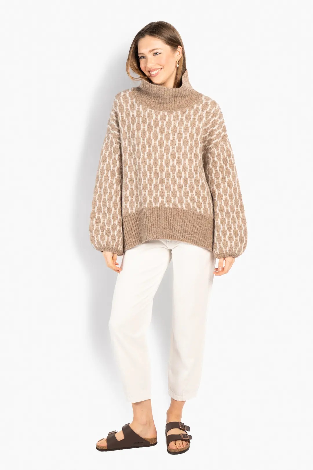 HÉST - Fam New Pattern Genser - Light Brown Mel - Bilde 5