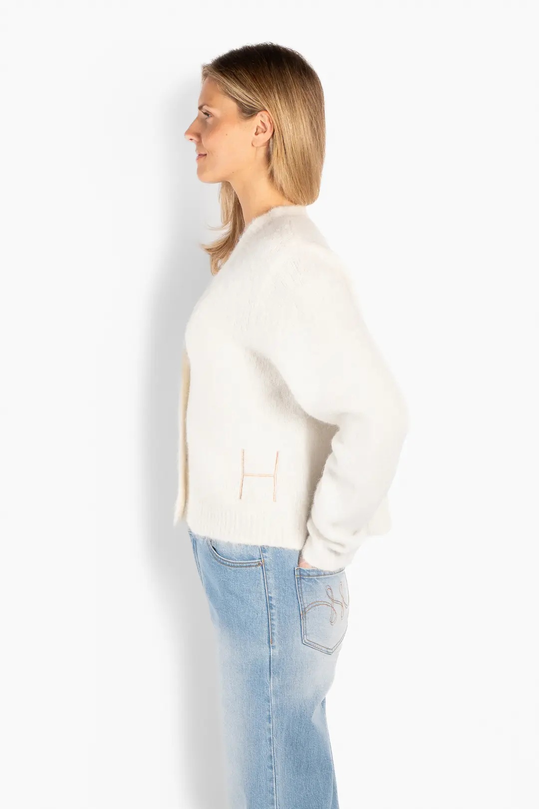 HÉST - Pernille Kort Cardigan - White Alyssum - Bilde 5
