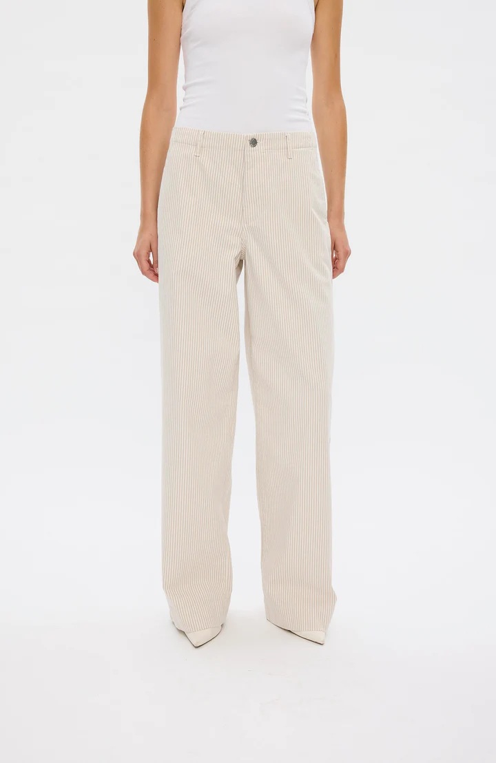 Five units - EricaFV Bukse - Oat Milk Stripe