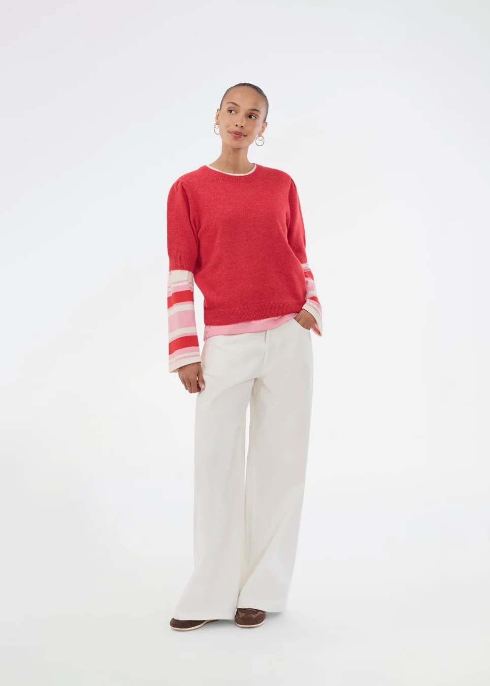 Modström - UrbanMd Stripe Genser - Hibiscus Peach Stripe - Bilde 2