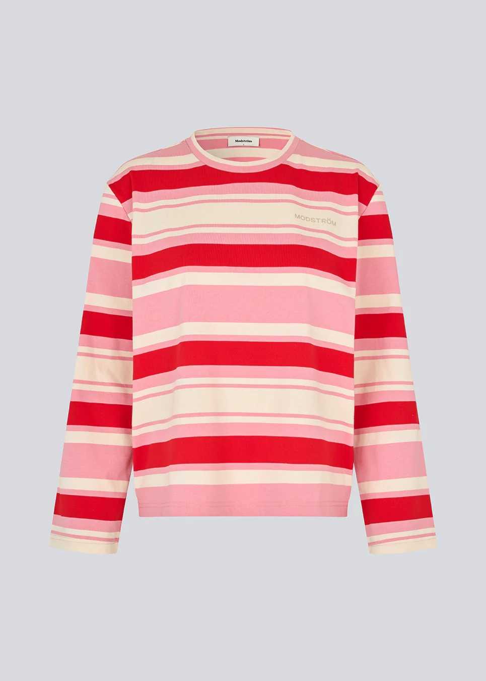 Modström - UrbanMd Stripe Genser - Hibiscus Peach Stripe