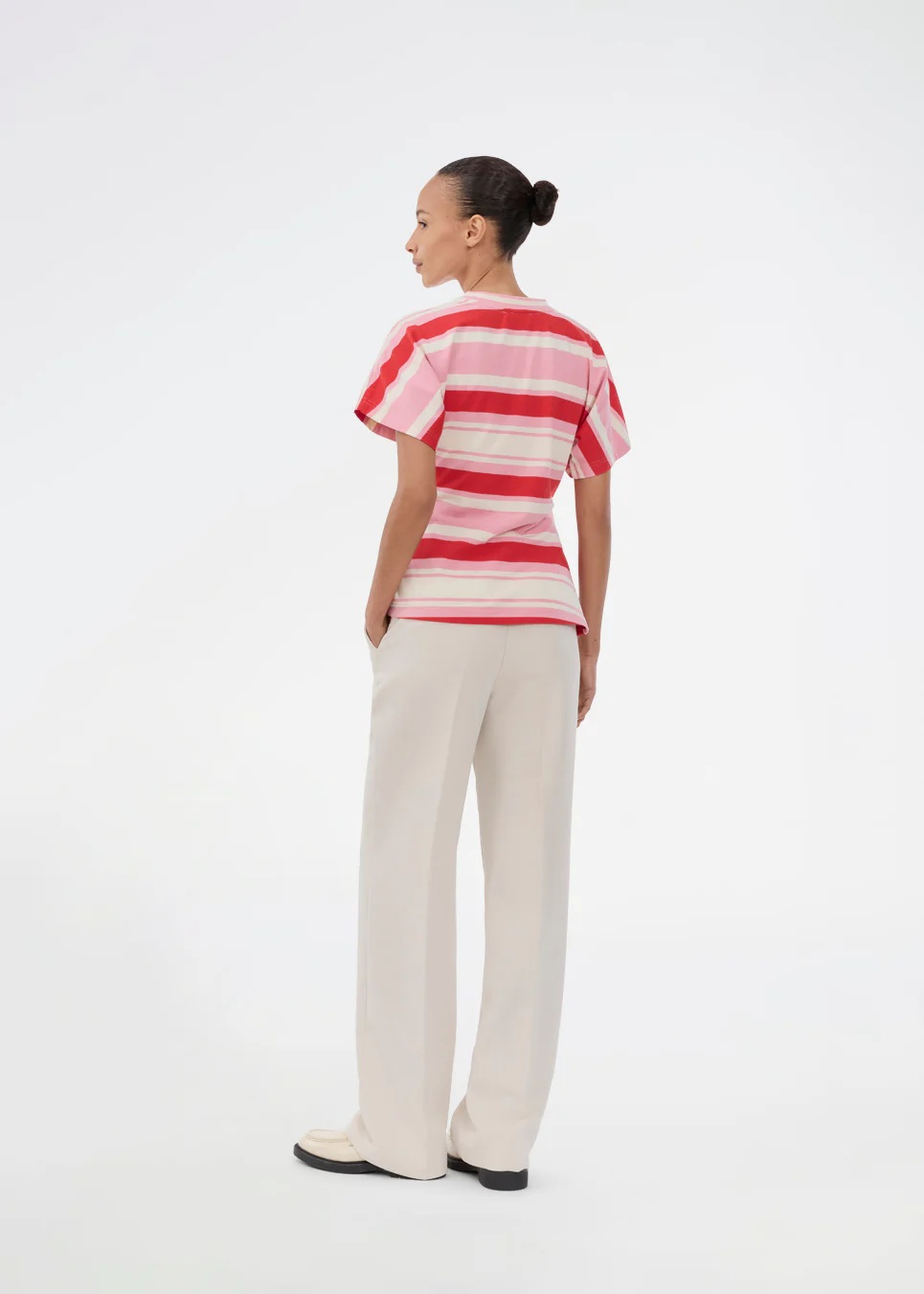 Modström - UrbanMd Stripe Tshirt - Hibiscus Peach Stripe - Bilde 3
