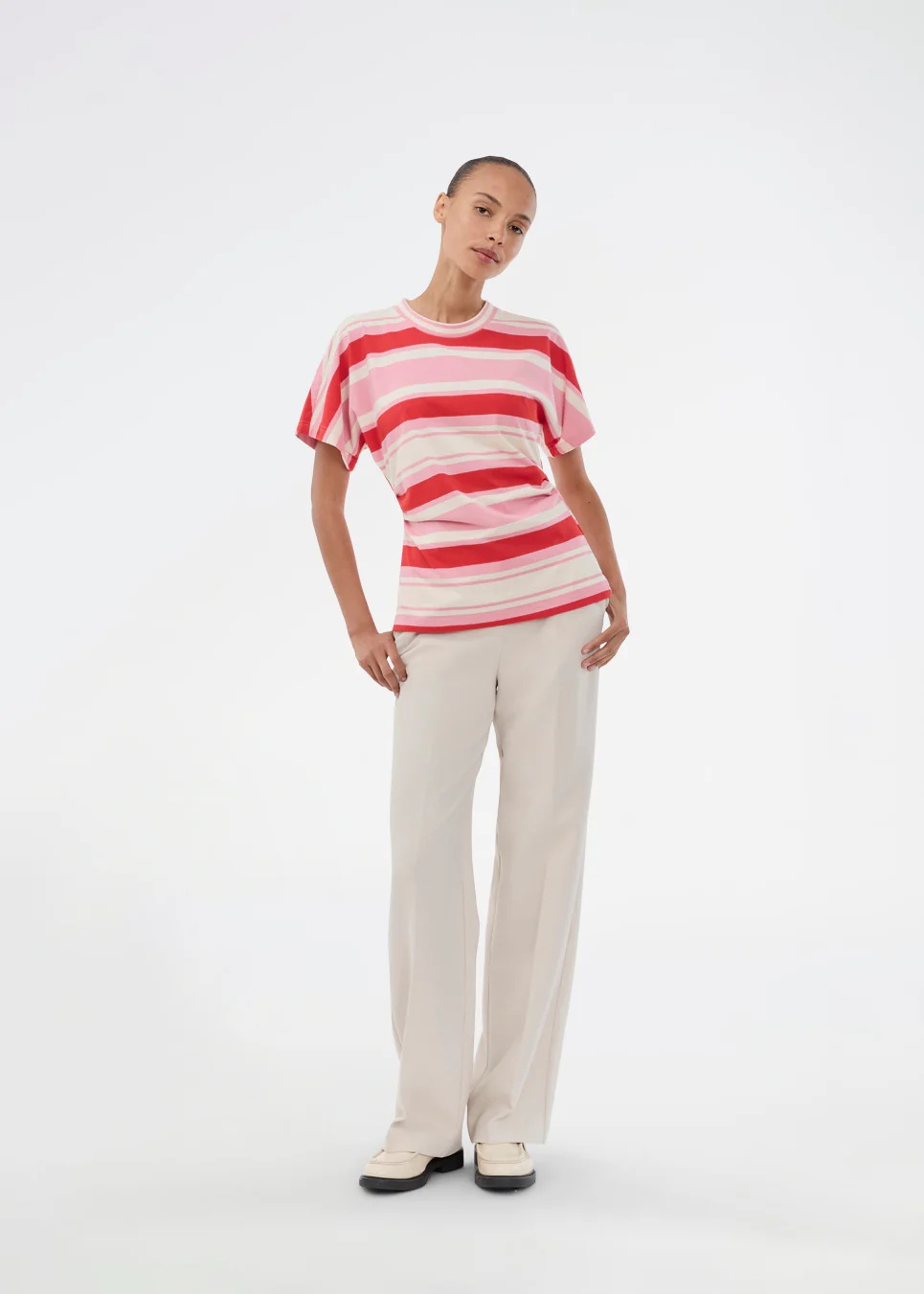 Modström - UrbanMd Stripe Tshirt - Hibiscus Peach Stripe - Bilde 2