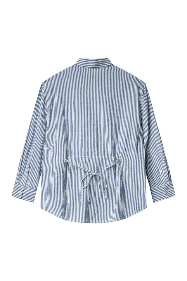 Arnie says - Palermo Seersucker Stripe Skjorte - Navy/White - Bilde 4