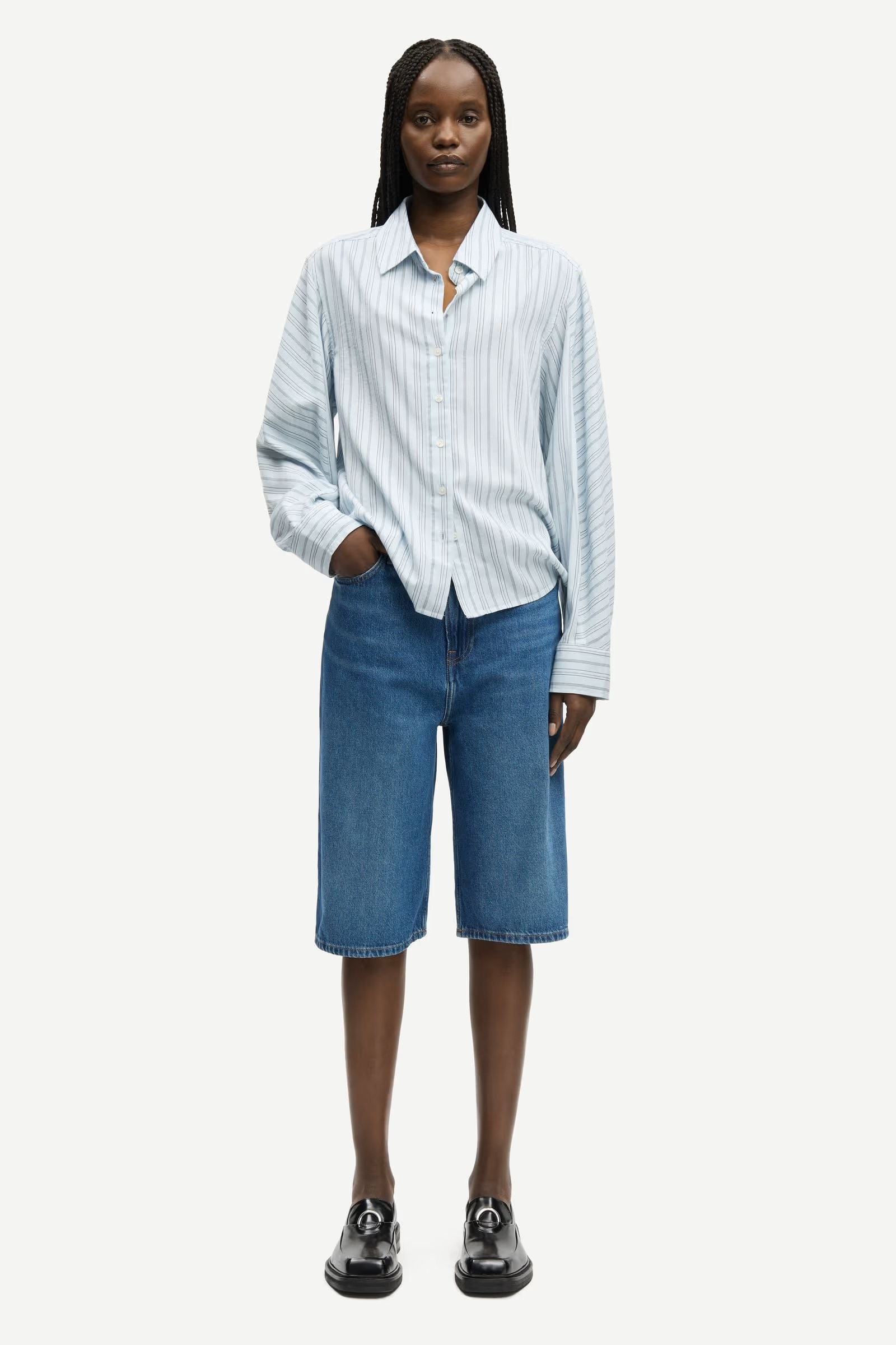 Samsøe - Sarebecca Shorts - Fluid Denim - Bilde 5