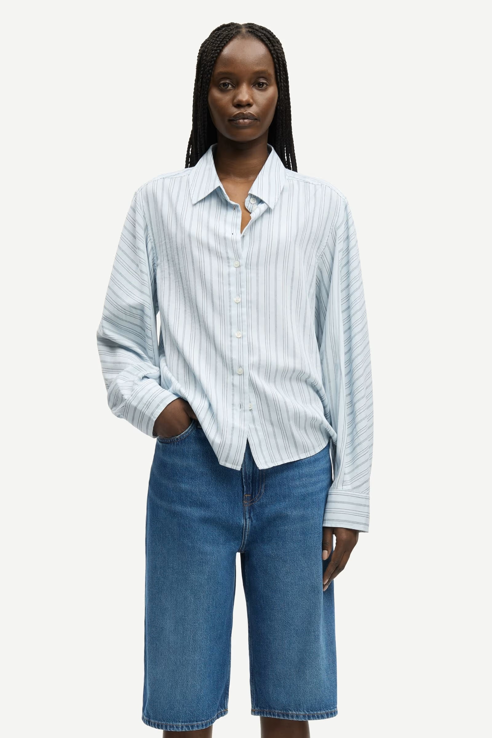 Samsøe - Sarebecca Shorts - Fluid Denim - Bilde 7