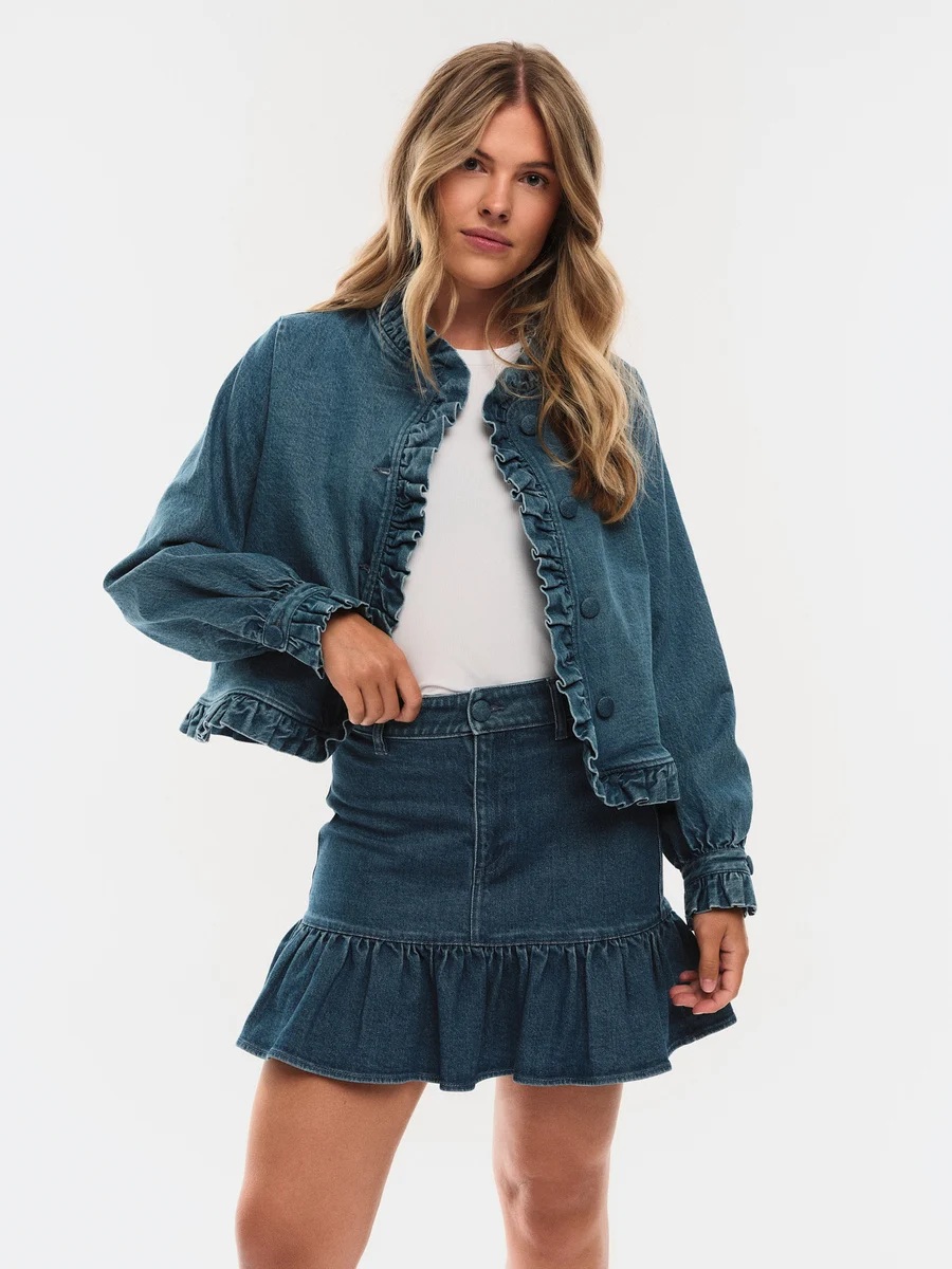 Ella & il - Kajsa Denim Skjørt - Denim Medium Wash - Bilde 2