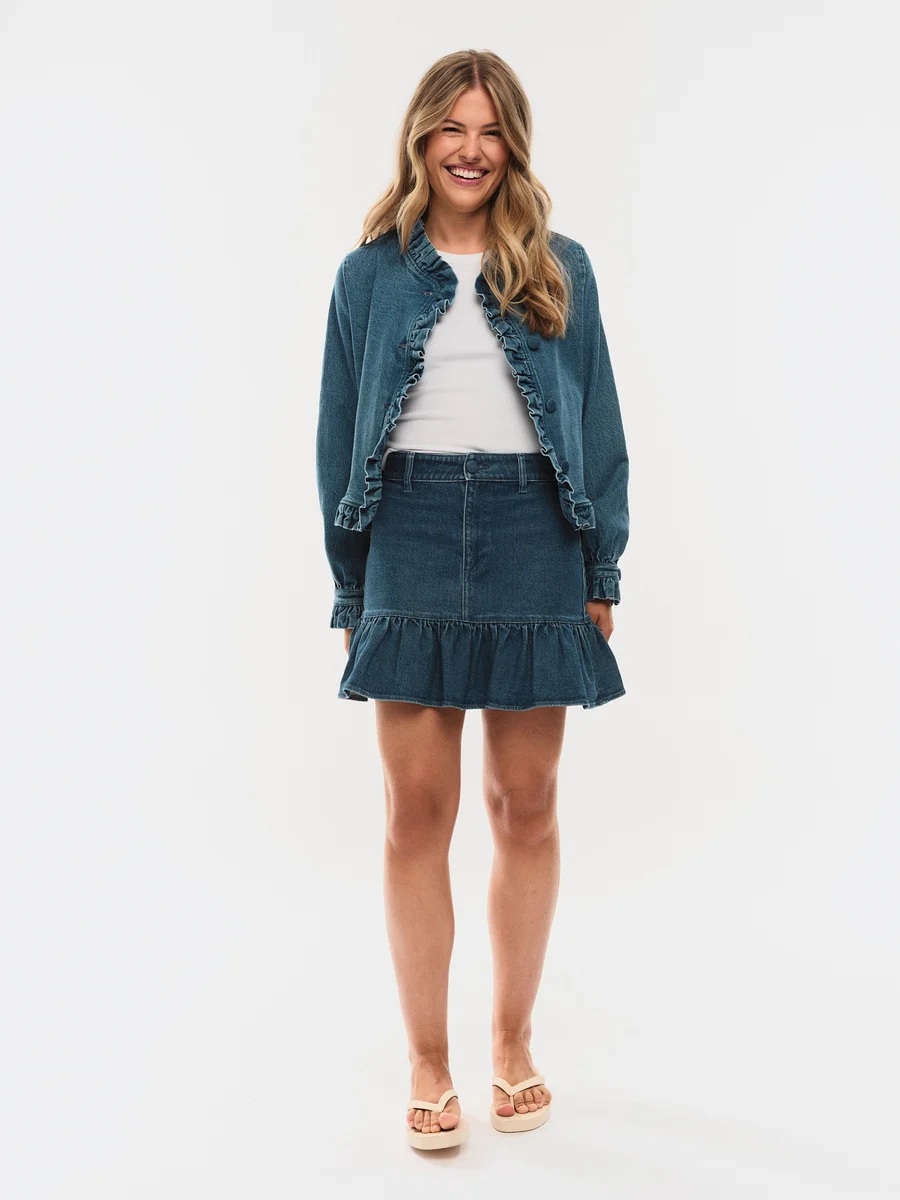 Ella & il - Kajsa Denim Skjørt - Denim Medium Wash - Bilde 3