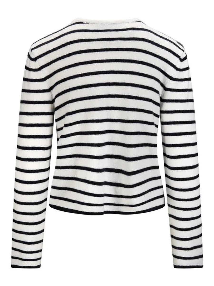 Ella & il - Lisa Cotton Stripe Cardigan - White/Navy - Bilde 3