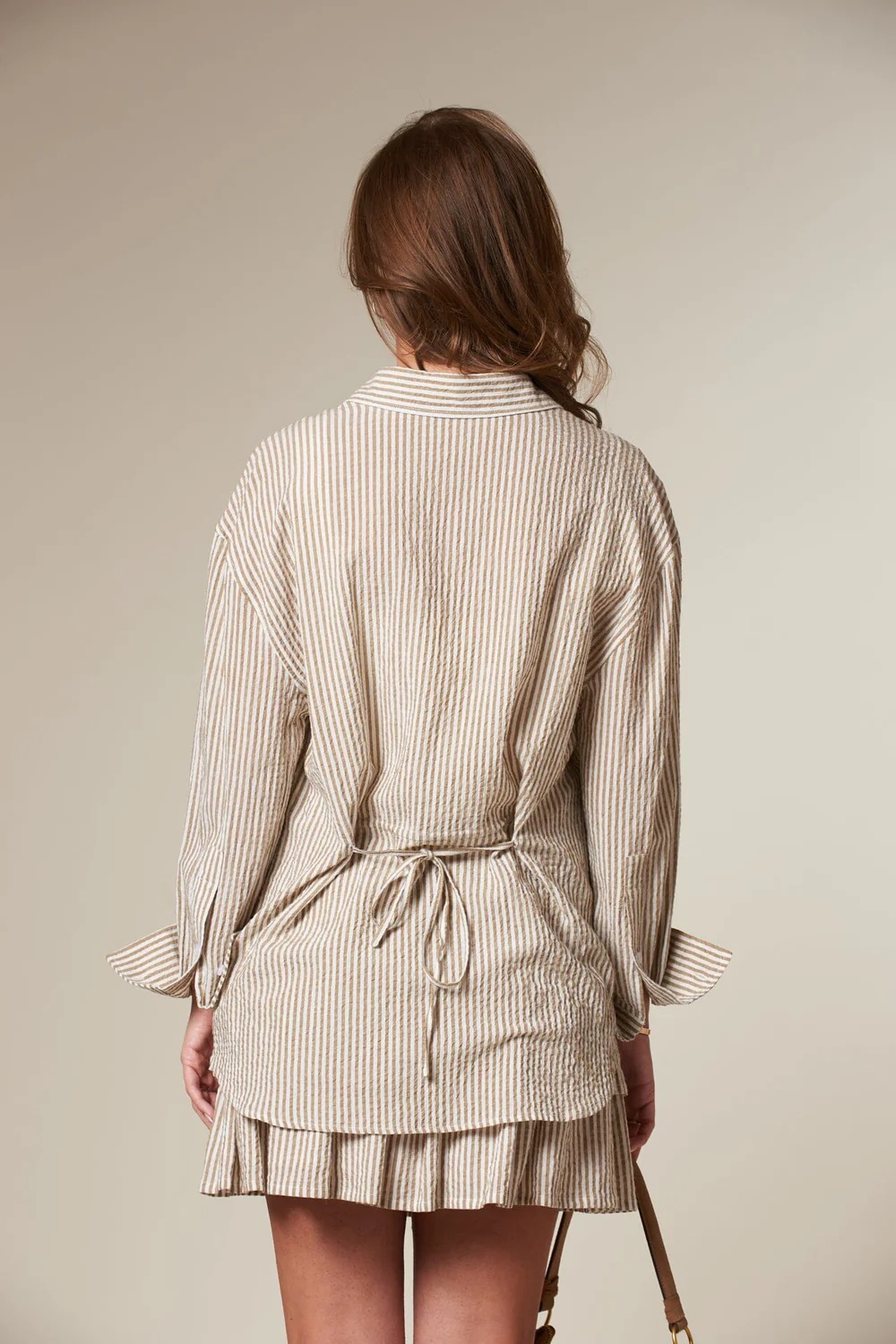 Arnie says - Palermo Seersucker Stripe Skjorte - Beige/White - Bilde 2