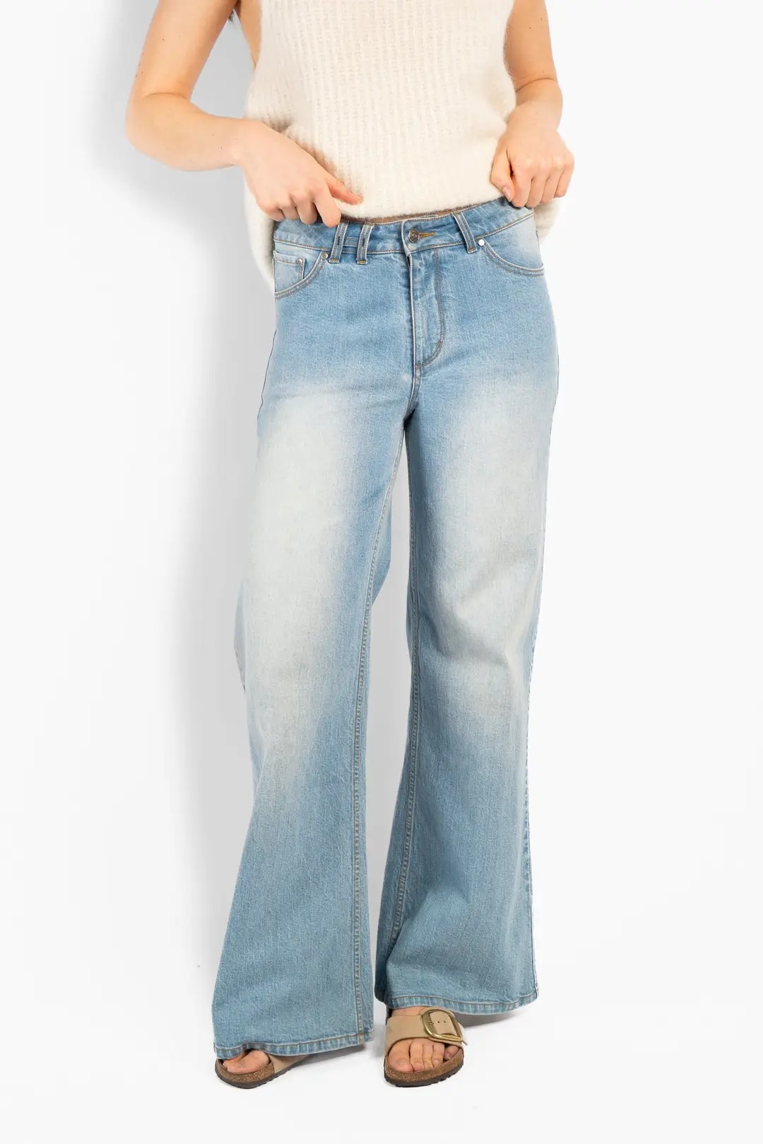 HÉST - Irina Wide Leg Jeans - Light Blue Denim - Bilde 3