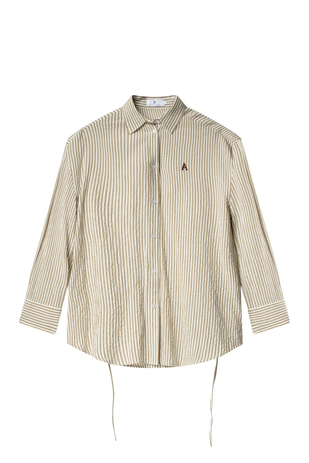 Arnie says - Palermo Seersucker Stripe Skjorte - Beige/White - Bilde 3