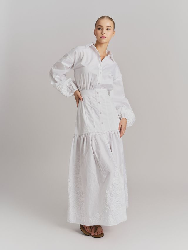 Ella & il - Penelope Broderi Kjole - White - Bilde 4