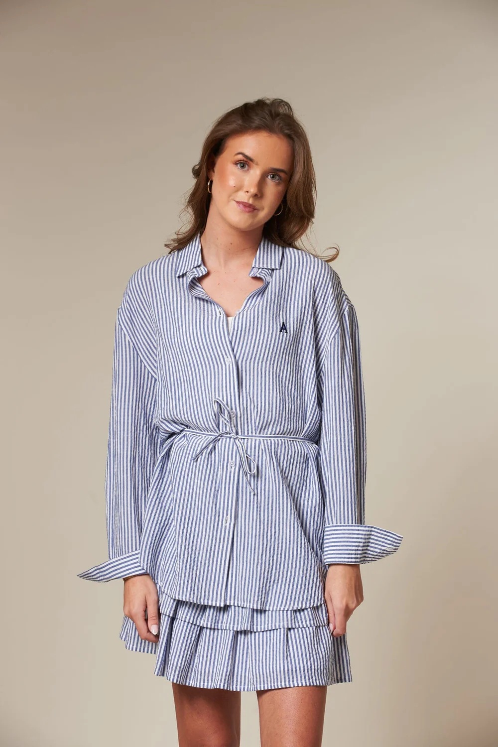 Arnie says - Palermo Seersucker Stripe Skjorte - Navy/White - Bilde 7