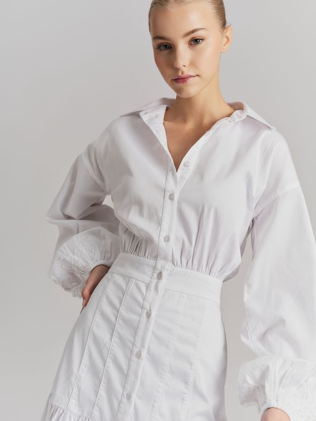 Ella & il - Penelope Broderi Kjole - White - Bilde 3