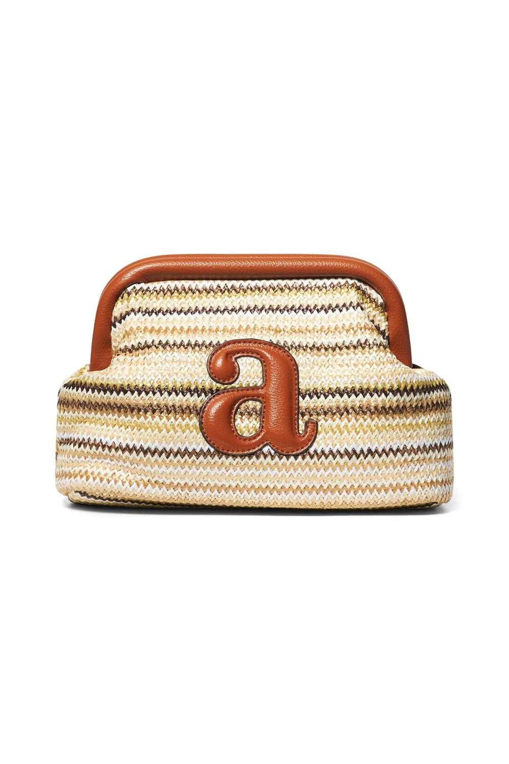 Arnie says - Raffia Stripe Clutch - Ecru Combo