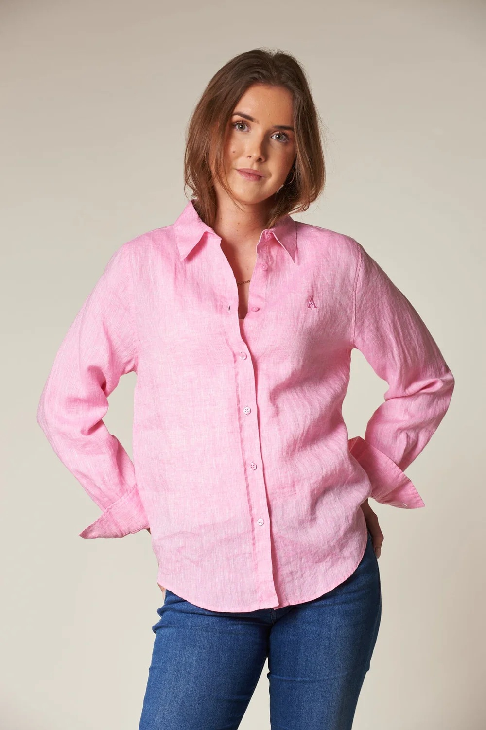 Arnie says - ARC Linen Classic Skjorte - Pink