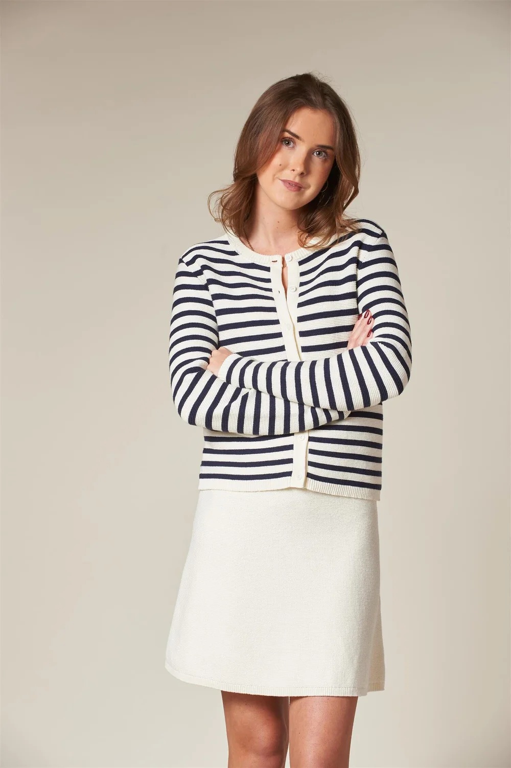 Arnie says - Bella Links Stripe Cardigan - Cream/Navy - Bilde 5