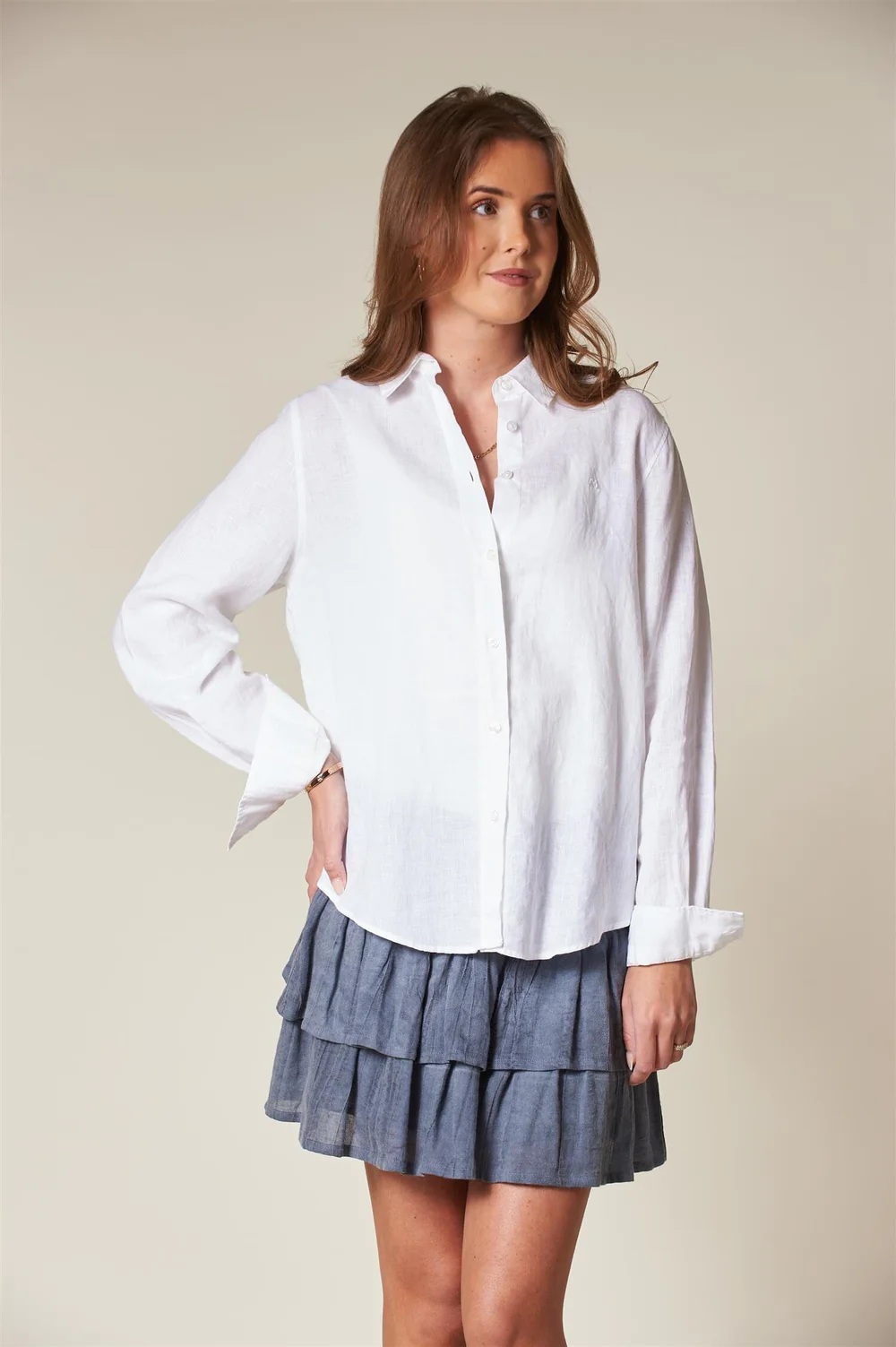 Arnie says - ARC Linen Classic Skjorte - White