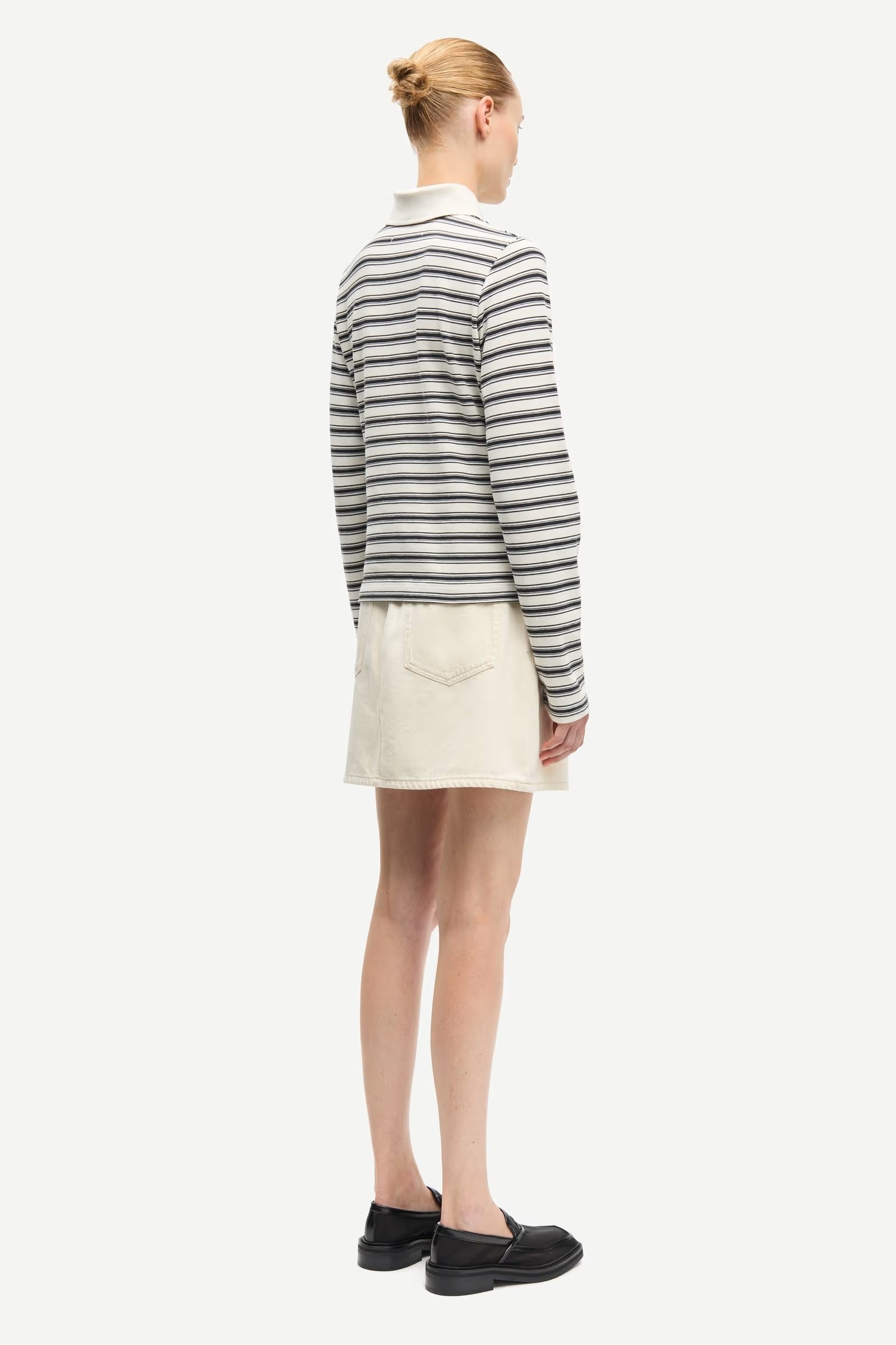 Samsøe - Sadonell ls Polo Topp - Egret Stripe - Bilde 7
