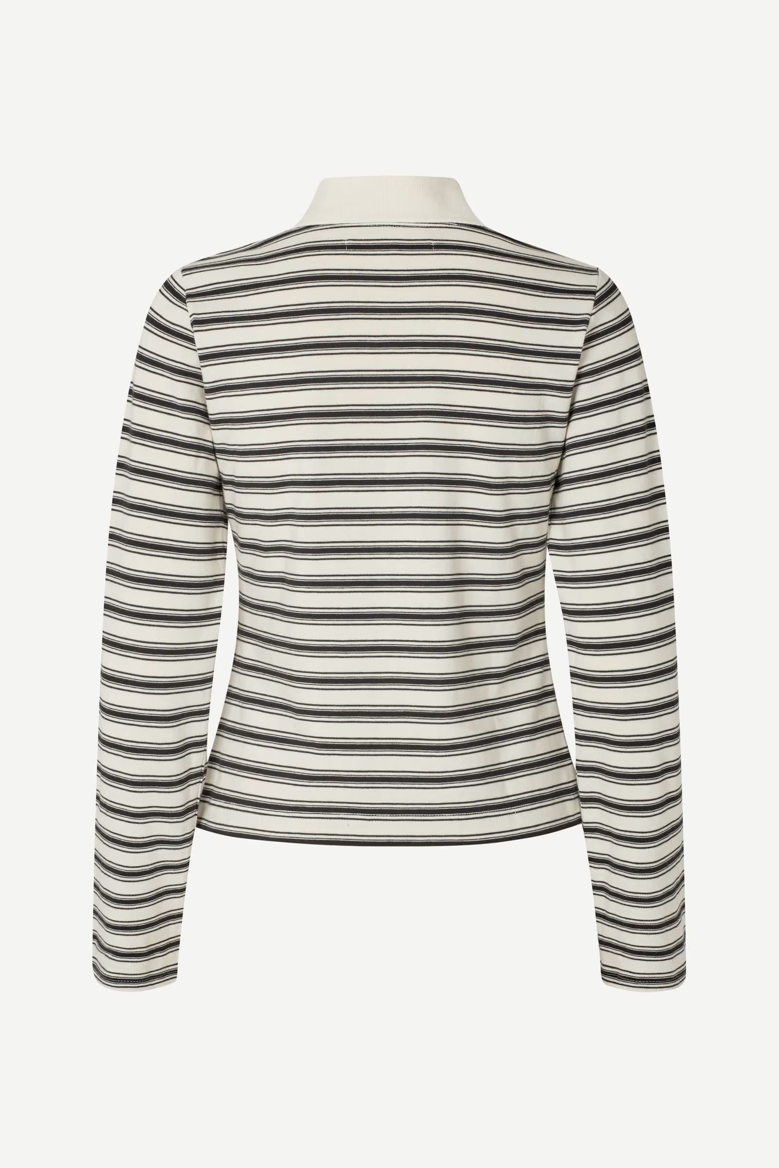 Samsøe - Sadonell ls Polo Topp - Egret Stripe - Bilde 3