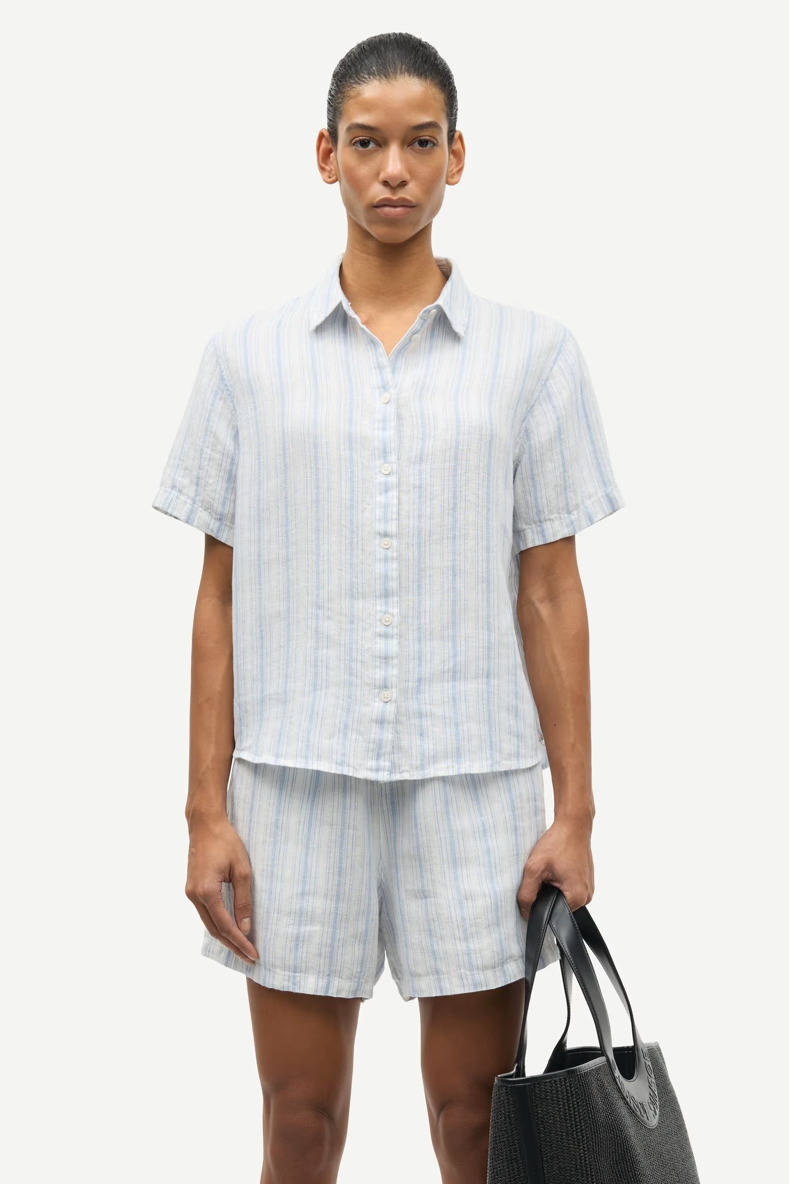 Samsøe - Samina ss Skjorte - Clear Blue Stripe