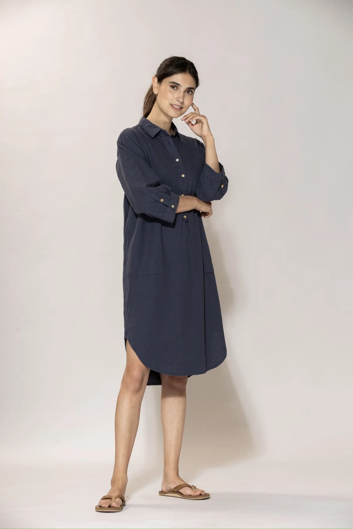 Blue - Liv Lin Kjole - Dusty Navy