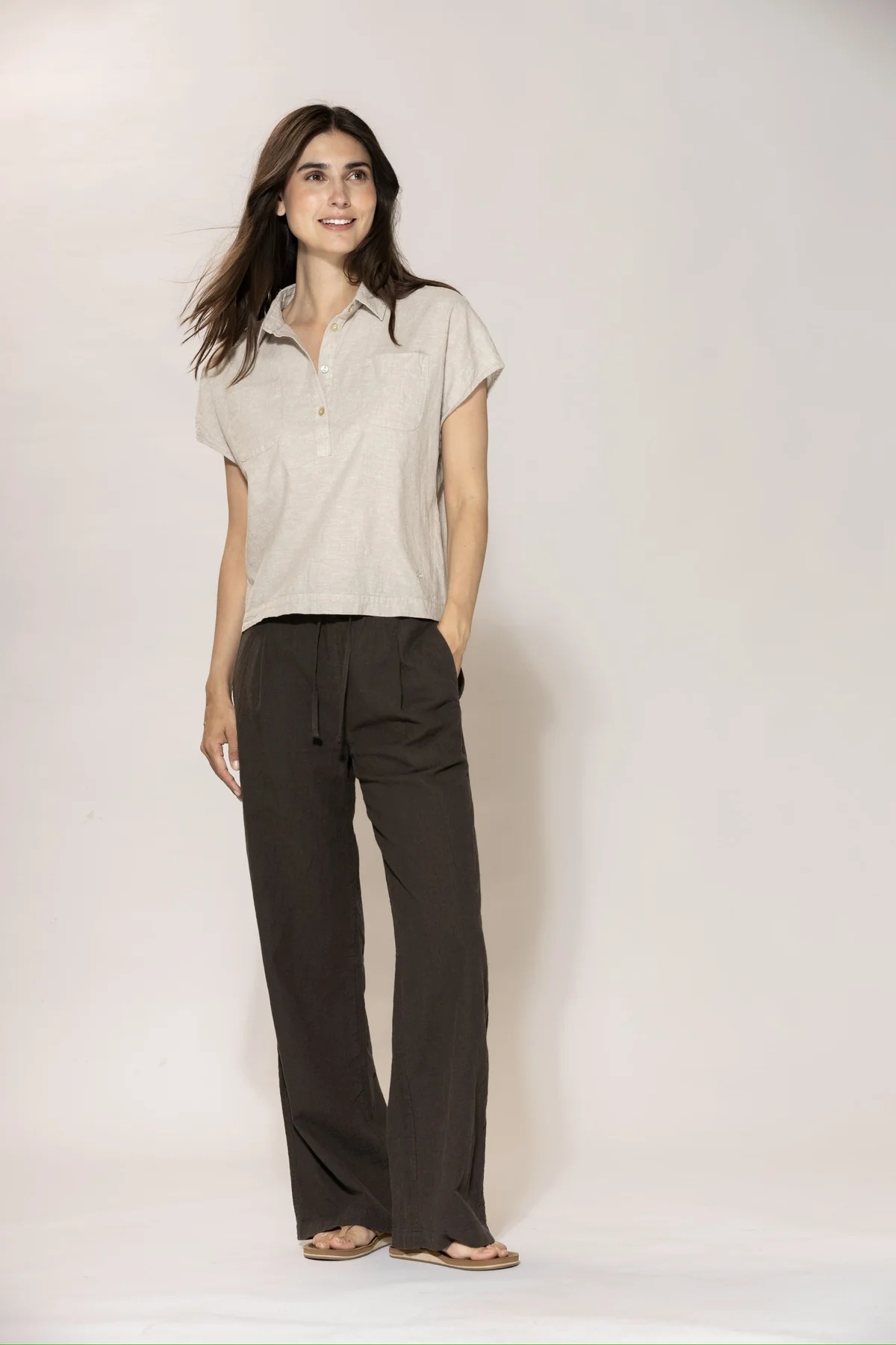 Blue - Lisbeth Lin Bluse - Chalk Mel