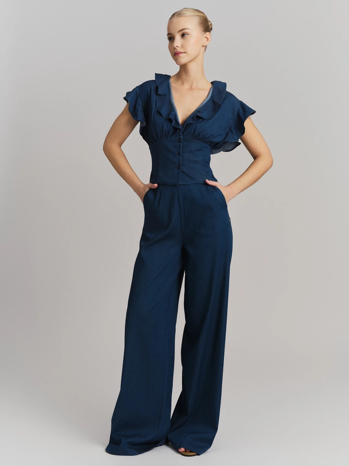 Ella & il - Felica Tencel Bukse - Dark Blue