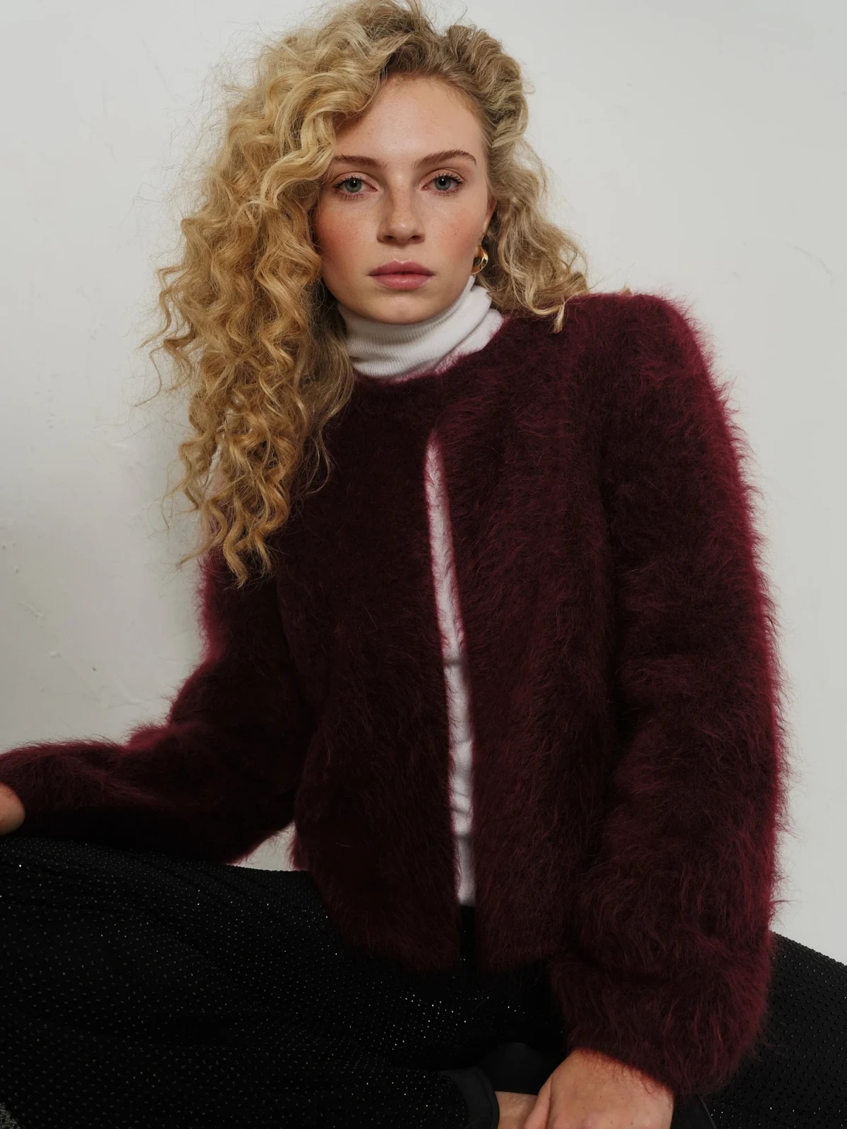 Ella & il - Amelia Chunky Cardigan - Oxblood - Bilde 2
